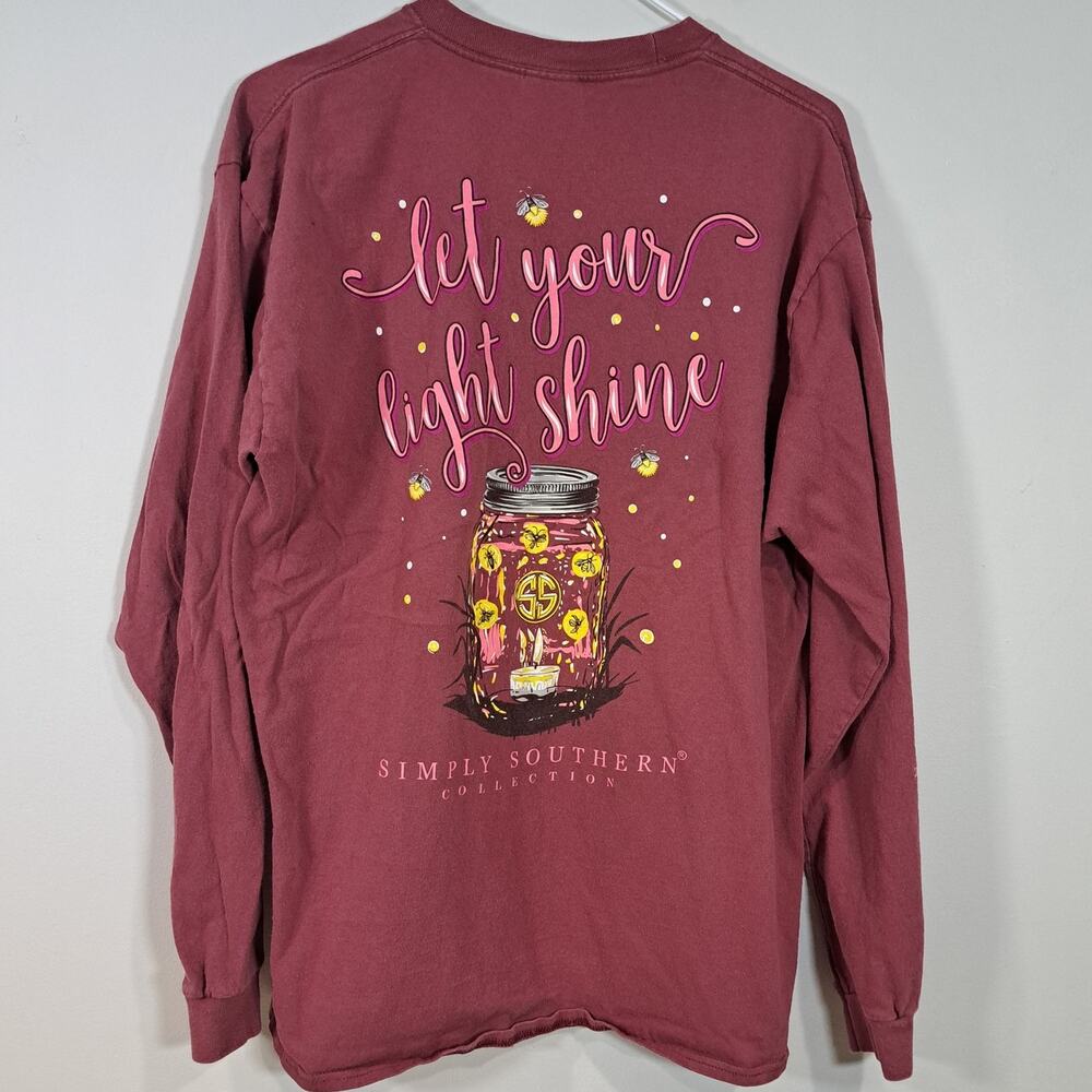 Simply Southern "Let Your Light Shine" Long Sleeve T-Shirt Large - Picture 3 of 5